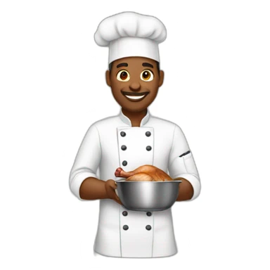 Male chef making turkey sticker