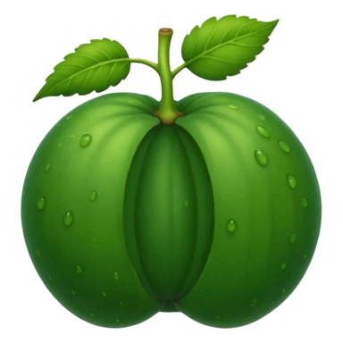 Un fruto verde oscuro con puntos verdes más oscuros Y con patas redondas y con un tallo con forma de C sticker