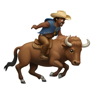 Bronco riding a buffalo  sticker