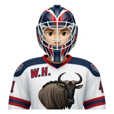 Hockey Goalie WH initials Wildebeest sticker