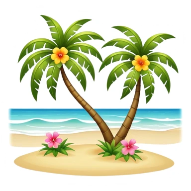 warm summer breeze blowing through beach palm trees and flowers sticker