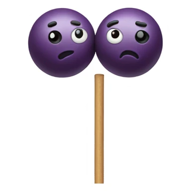 2 balls with long stick sticker