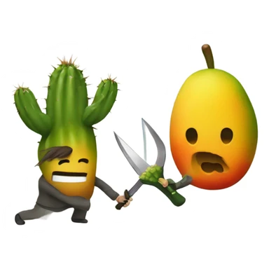 Mango beheading a cacti sticker