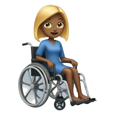 Girl in wheelchair with scissors sticker