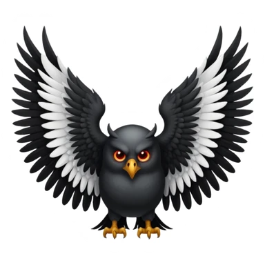 black and white wings demons not human sticker