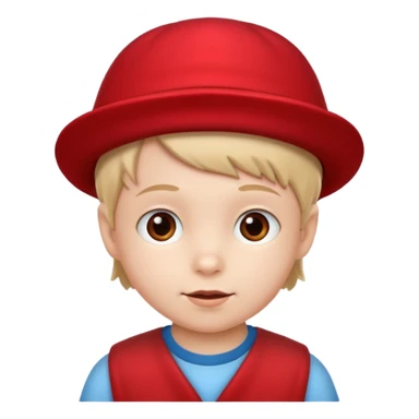 Little kid with a red hat sticker