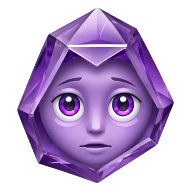 Single gemstone amethyst character rock, with carved facets with eyes beautiful sticker