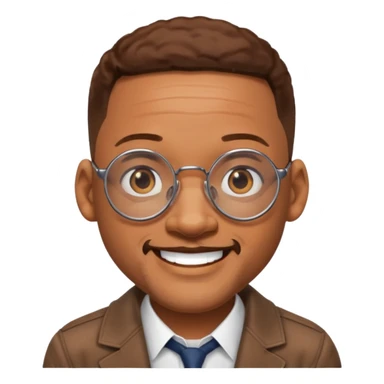 Will Smith smiling, big round glasses sticker