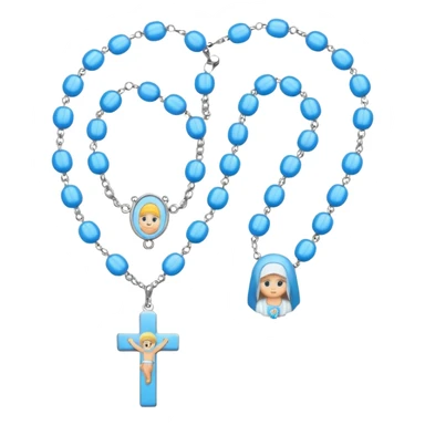 Baby blue rosary sticker
