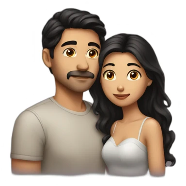 Kissing couple dark hair sticker