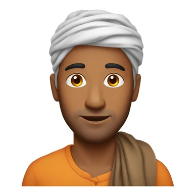 indian man no beard orange head scarf sticker