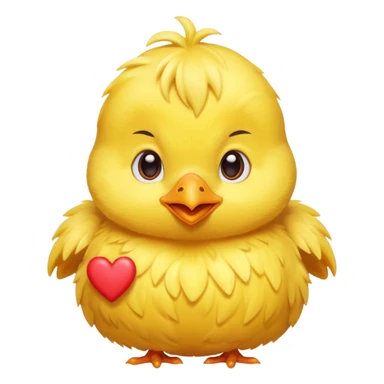 Pollito con corazones  sticker