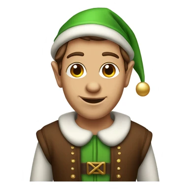 Christmas elf with brown hair sticker