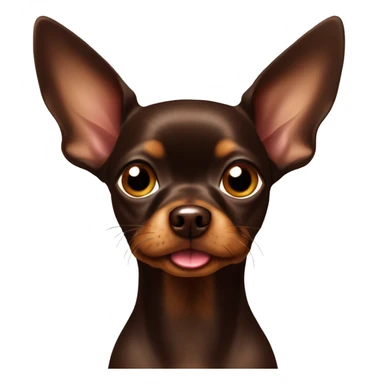 chocolate colored russian toy terrier with tongue hanging out sticker