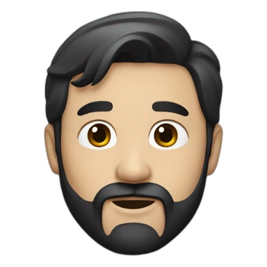 Handsome man with black hair and beard sticker