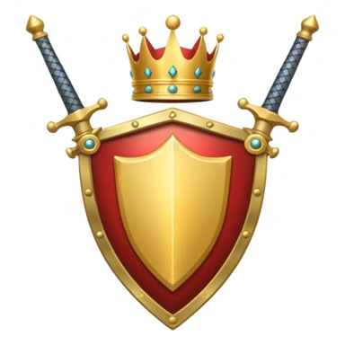 Powerful emoji with only sword, shield and crown sticker