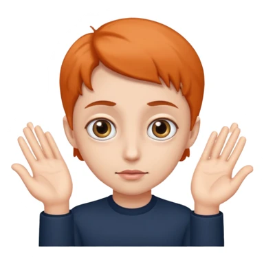 big eyes hands on one side  sticker