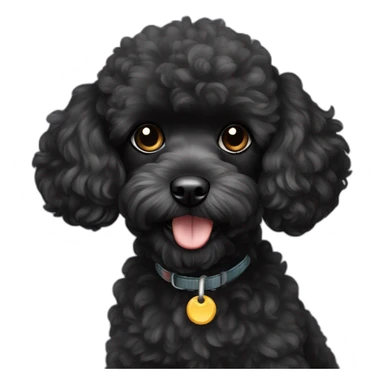 Black toy poodle sticker