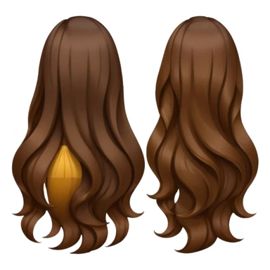 back view of long brown hair sticker