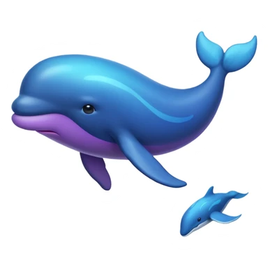 Create a single emoji of a Nebula Whale in full body, shown at a slight side angle in a natural, characteristic pose sticker