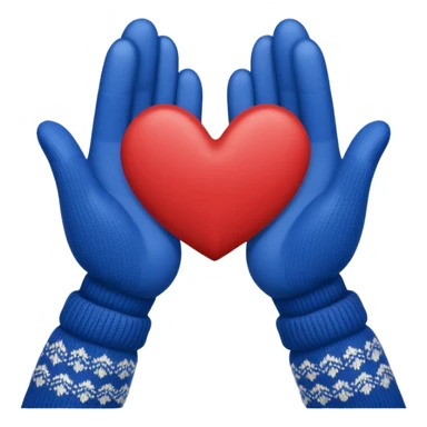 hands in mittens make a heart like 🫶🏻 sticker