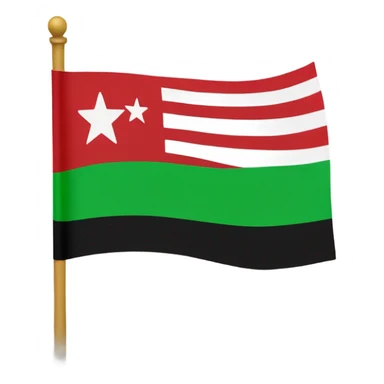 green, white, black with 3 red stars flag  sticker