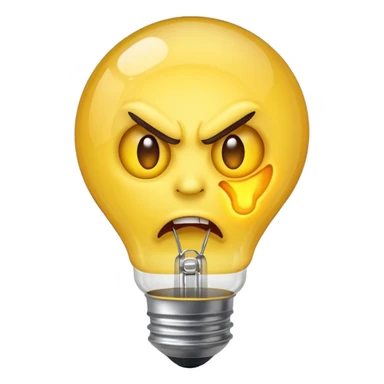 Angry emoji lightbulb sticker