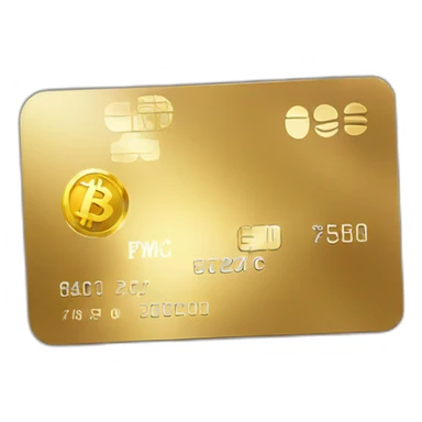 golden creditcard with bitcoin logo sticker