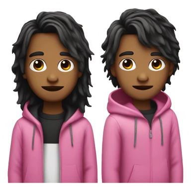 A guy with split toned hair, make one side black and the other side pink, also make him emo sticker