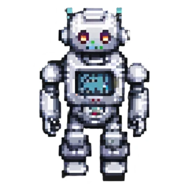 pixel art robot sticker