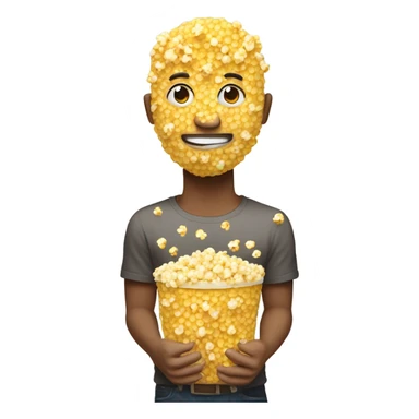 Human with popcorn head sticker