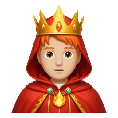 Fire King – flame crown + scarlet cloak sticker