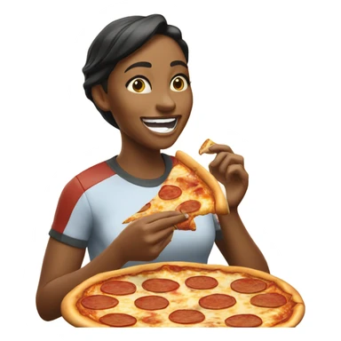 Chicken bacon ranch pizza being eaten by a girl sticker