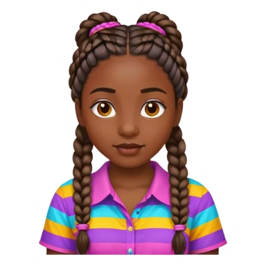 Dark skinned girl with braids sticker