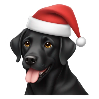 black labrador wearing a santa hat sticker