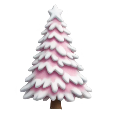 white and pink snowy christmas tree sticker