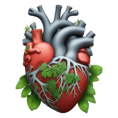 anatomical heart overgrown with plants sticker