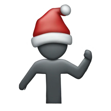 pedestrian from a road sign with Christmas hat sticker