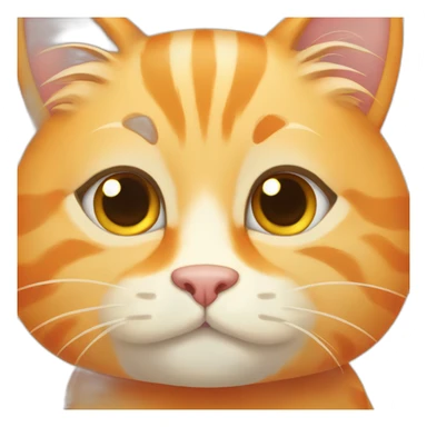 Completely orange cream cat sticker