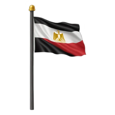 Egyptian flag waving on pole right sticker