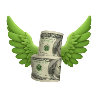 money with wings sticker