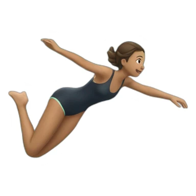 The girl is diving into the pool sticker