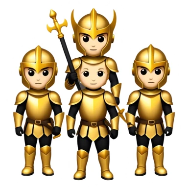 Group of golden knights in shadows sticker