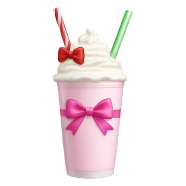 Pink Bow on a Christmas Milkshake  sticker
