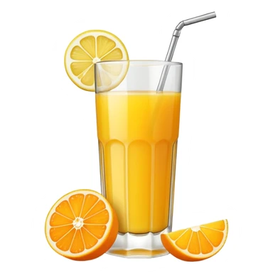 glass of orange juice with lemon on side  sticker