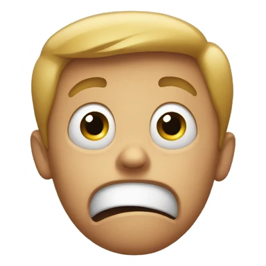 Scared yet questioning face sticker