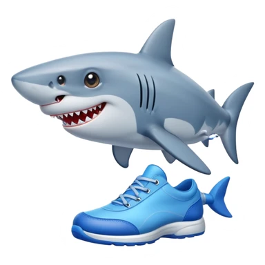 Cartoon shark with blue shoes sticker