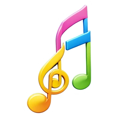 3D goofy music icon logo note  no background unique  sticker