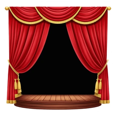 theater, red curtains , wooden stage sticker