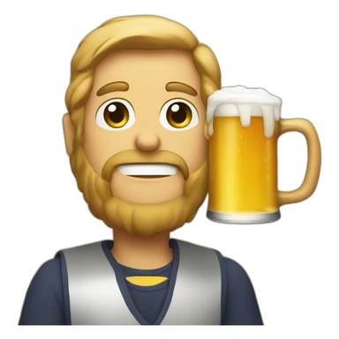 A beer drinking a beer sticker